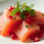 salmon ceviche with pomegranate