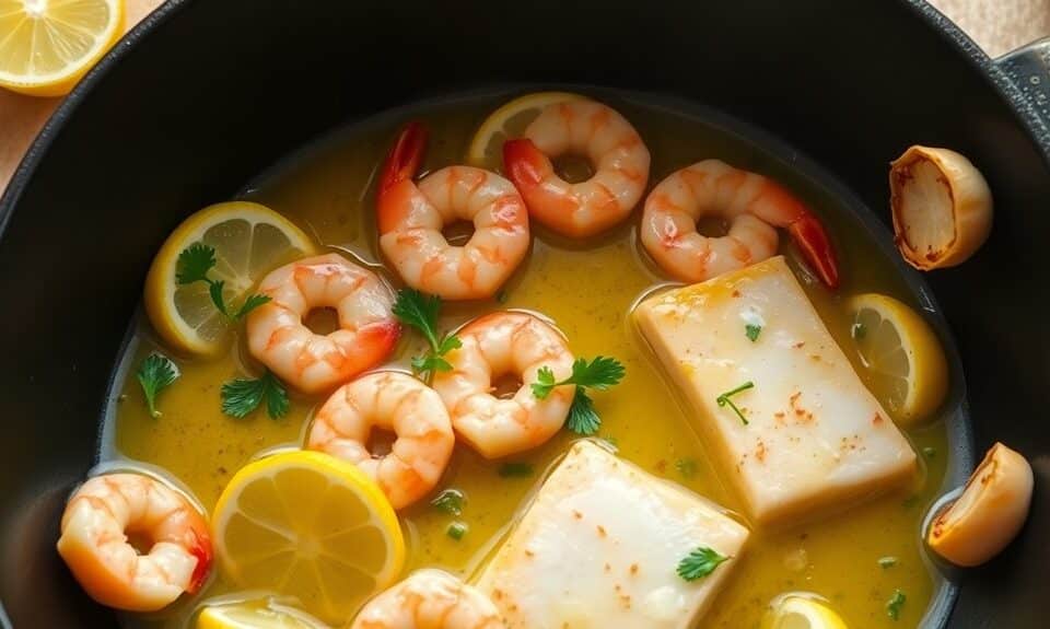 garlic butter shrimp skillet