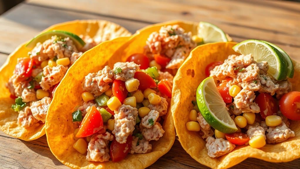 Thunfisch gefüllte essbare Becher